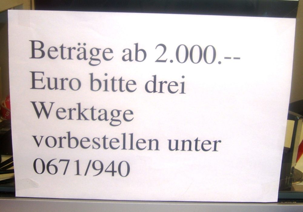 Sparkasse: „ambulante Kunden-Pflege“ mit Humor